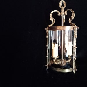 Antique Glass Tube Pendant Light - Art Nouveau Lighting Fixture