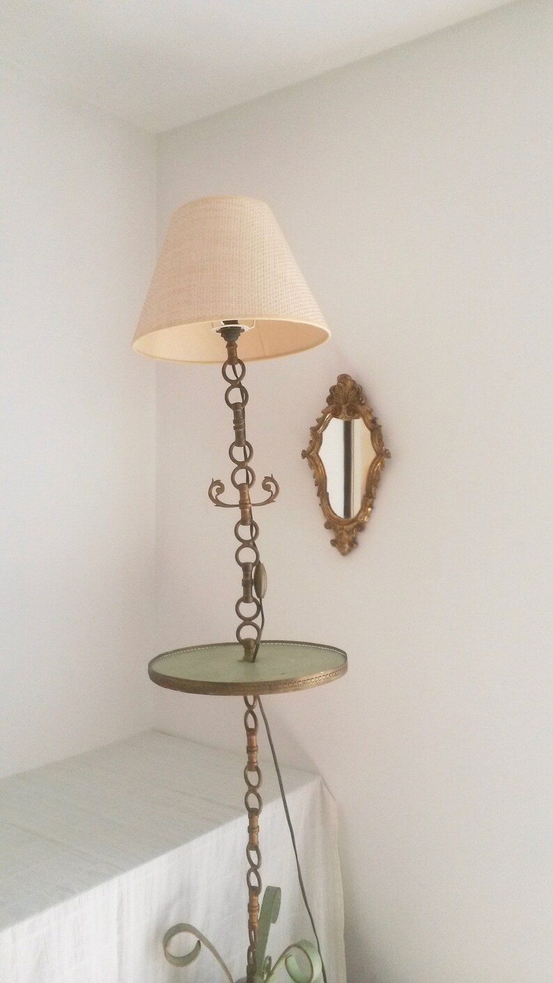 Antique Floor Lamp With Table Elegant French Interiors Tall Stand Alone Light Ornate Lighting