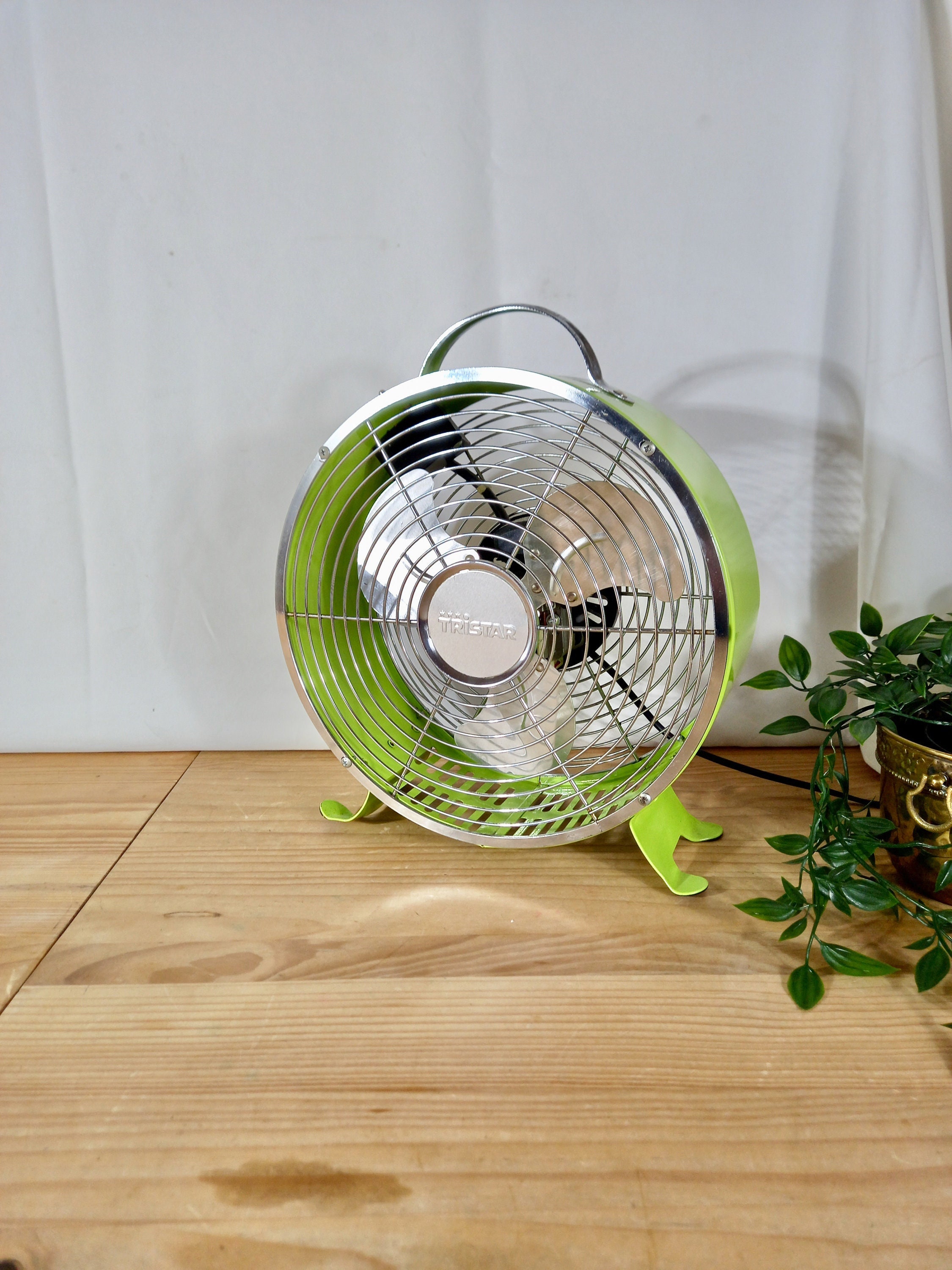 Ventilateur Tristar Vintage - Intérieurs Vert Pomme Appareil Mid Century Rétro Petit Ventilateur Éle