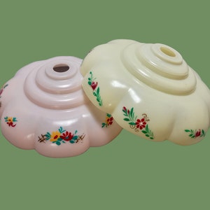 4 Vintage Lumapel Light Shades - Plastic Scalloped Ceiling Shades - Retro Plastic Lampshade - Vintage Lumapel Light Shades France