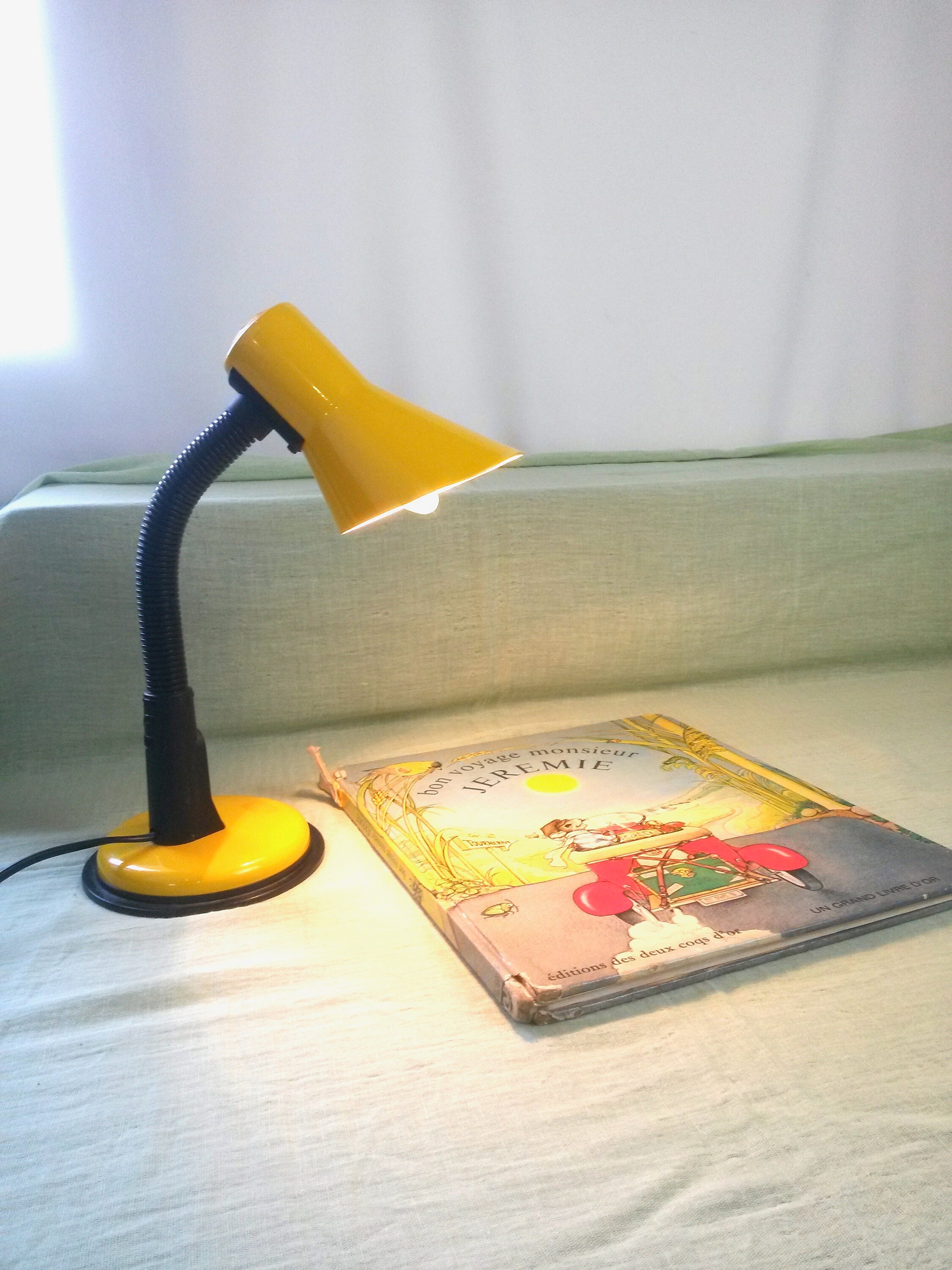 Lampe de Bureau Jaune - Lampe Table Col Cygne Rétro Éclairage Des Années 1980 Lumière France Lightin