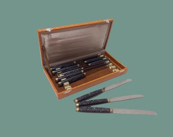 フランス製ヴィンテージ 酸化防止加工 Pradel ナイフ 12 本セット