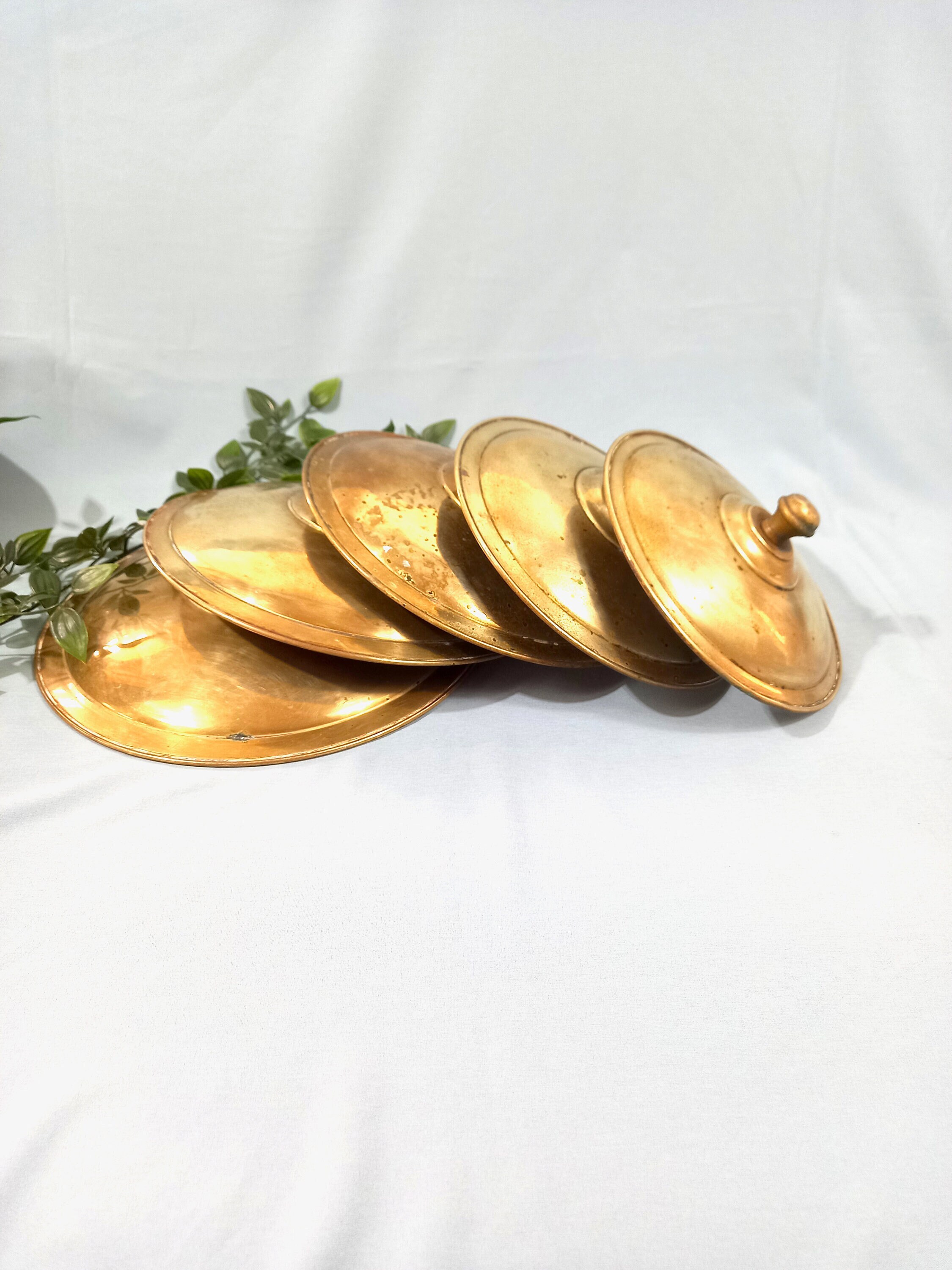 Ensemble de 5 Couvercles en Laiton Pour Affichage Mural - Couvercles Décoratifs Affichage Cuisine Cu