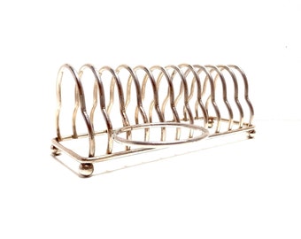 11 Slot Chrome Toast Rack and Jam Holder - Toast Rack France - Breakfast Tray - Elegant Serving Holders