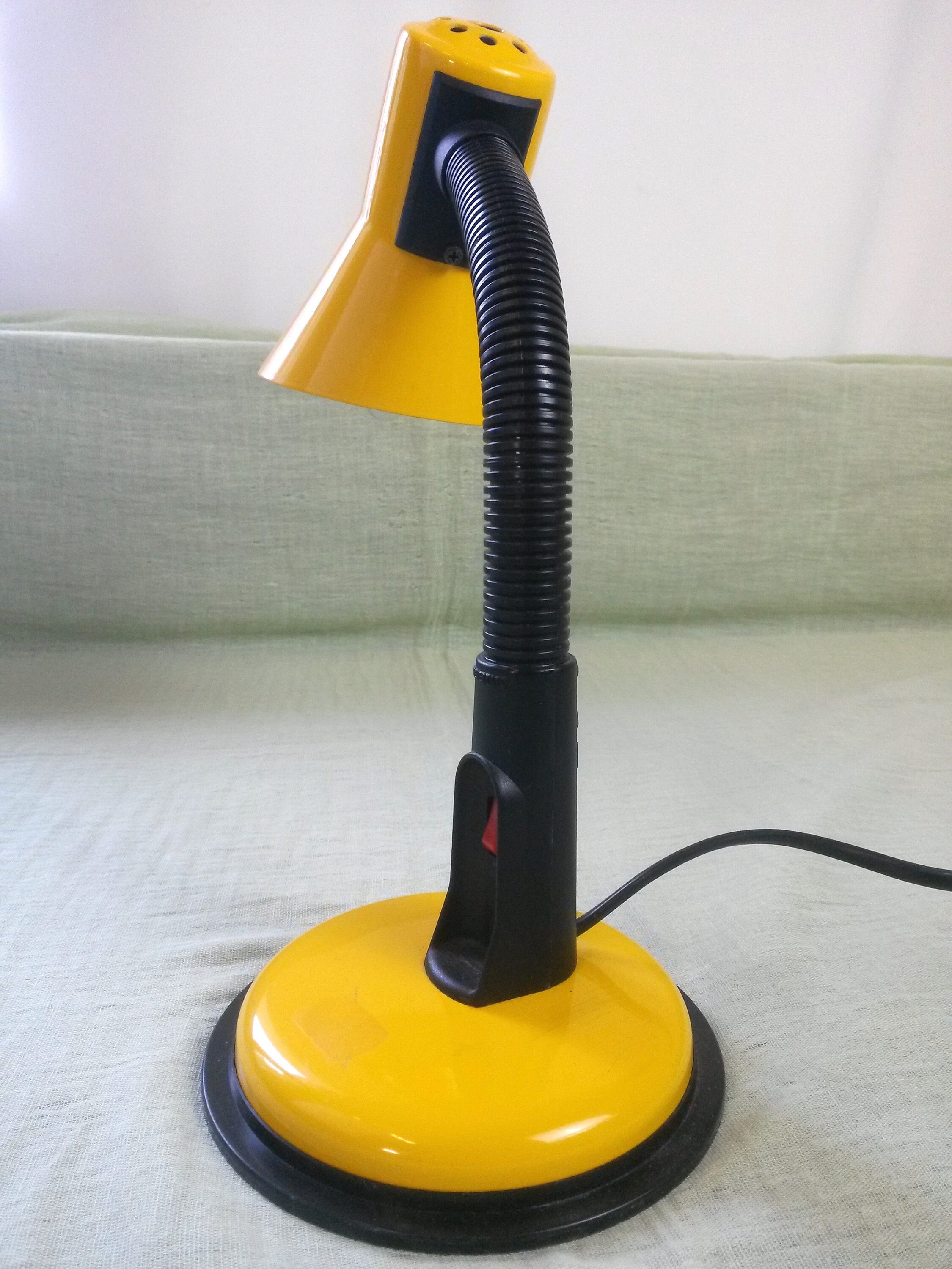 Yellow Desk Lamp Gooseneck Table Light Retro Lamp 1980s Etsy
