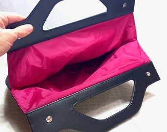 Sac fourre-tout vintage en velours noir Givenchy Doublure rose - Main Image