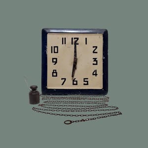 Early Century Wall Clock France - Mechanical Clock - Rise & Fall Manual Clock - Authentic Collectible Clock