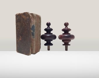 Ponteiras de madeira antigas: suportes de livros em madeira francesa, prendedores de cortinas