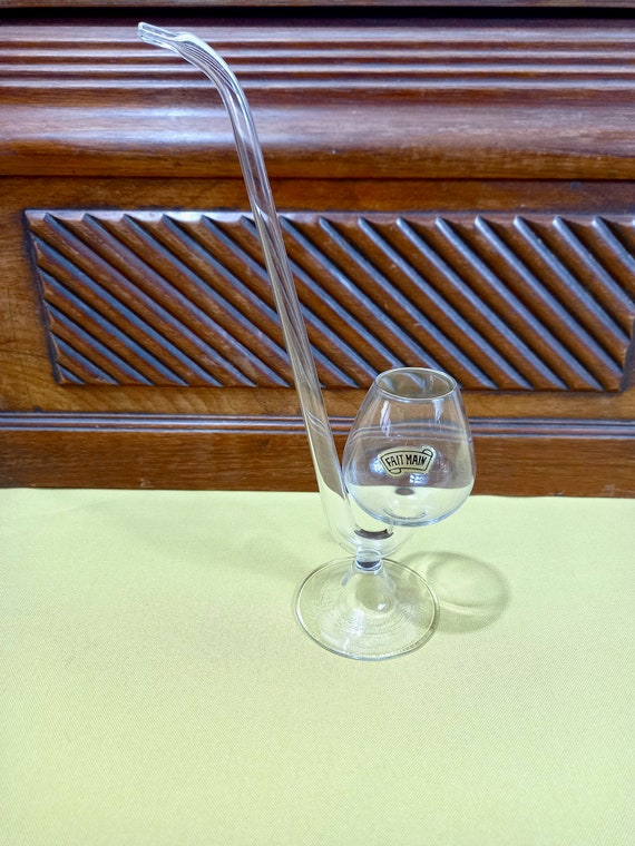 Hand Made Single Liquor Glass With Straw Vintage Glass Straw Liqueur Glass  Glass for Brandy Gift for Him 