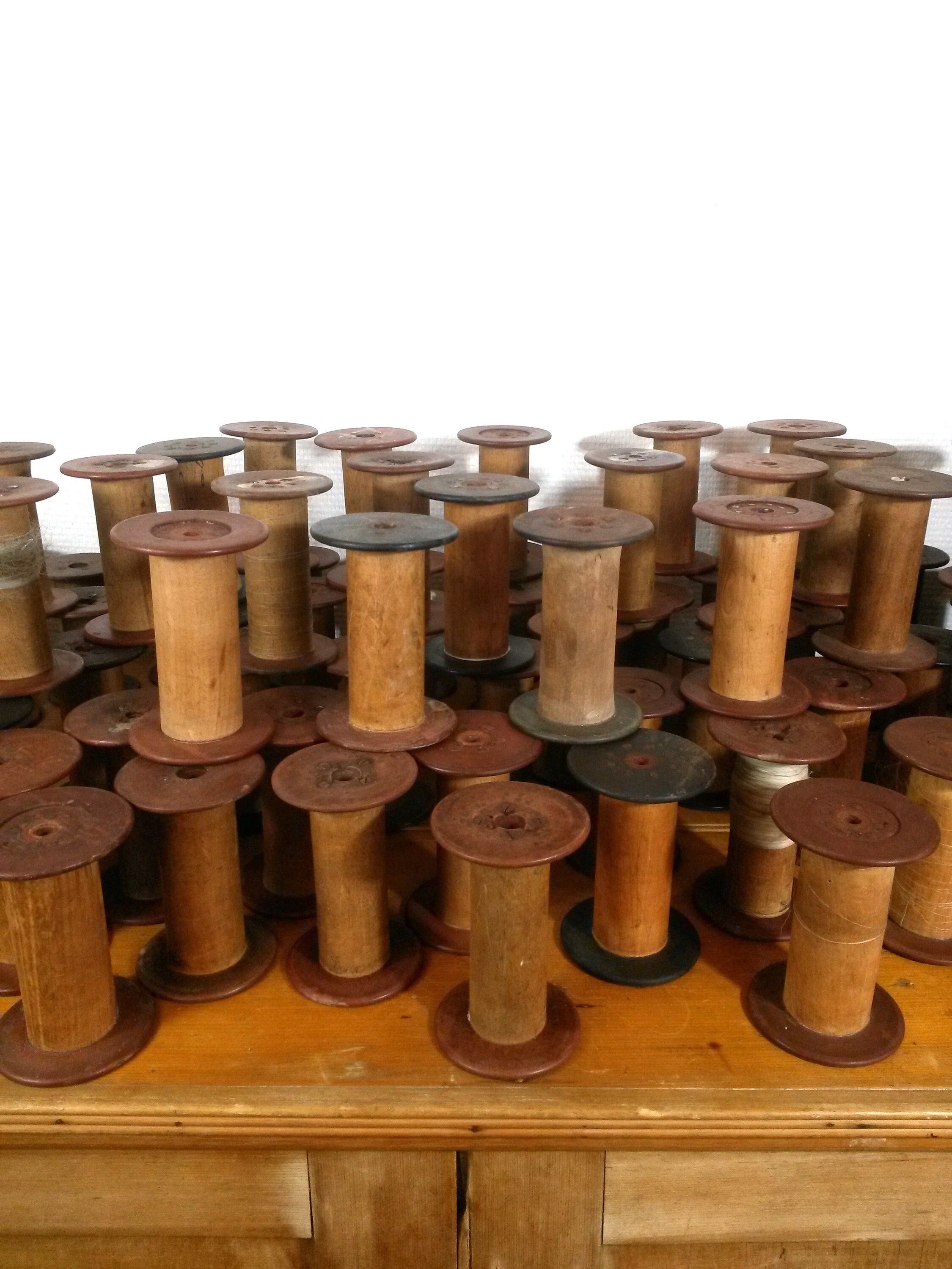 Vintage Wood Spools of Thread - Set of 4