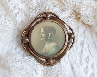 Antique Photo Brooch Pendant