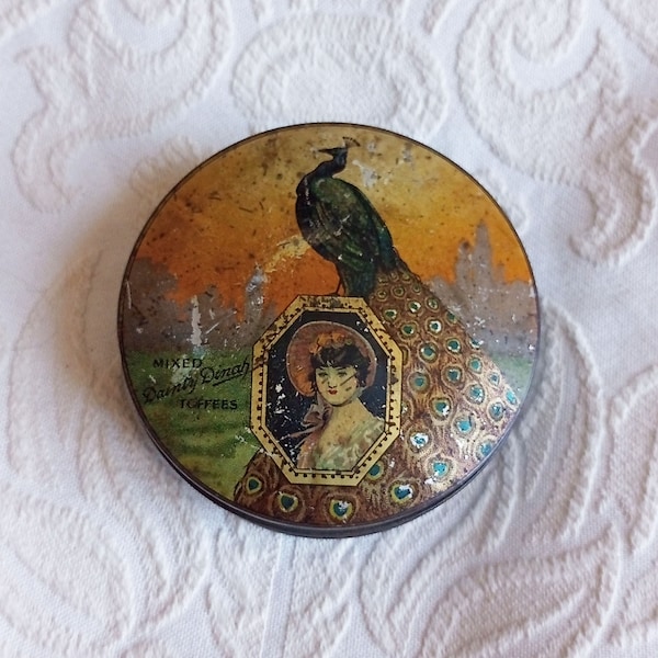 Dainty Dinah Toffee Tin, Peacock