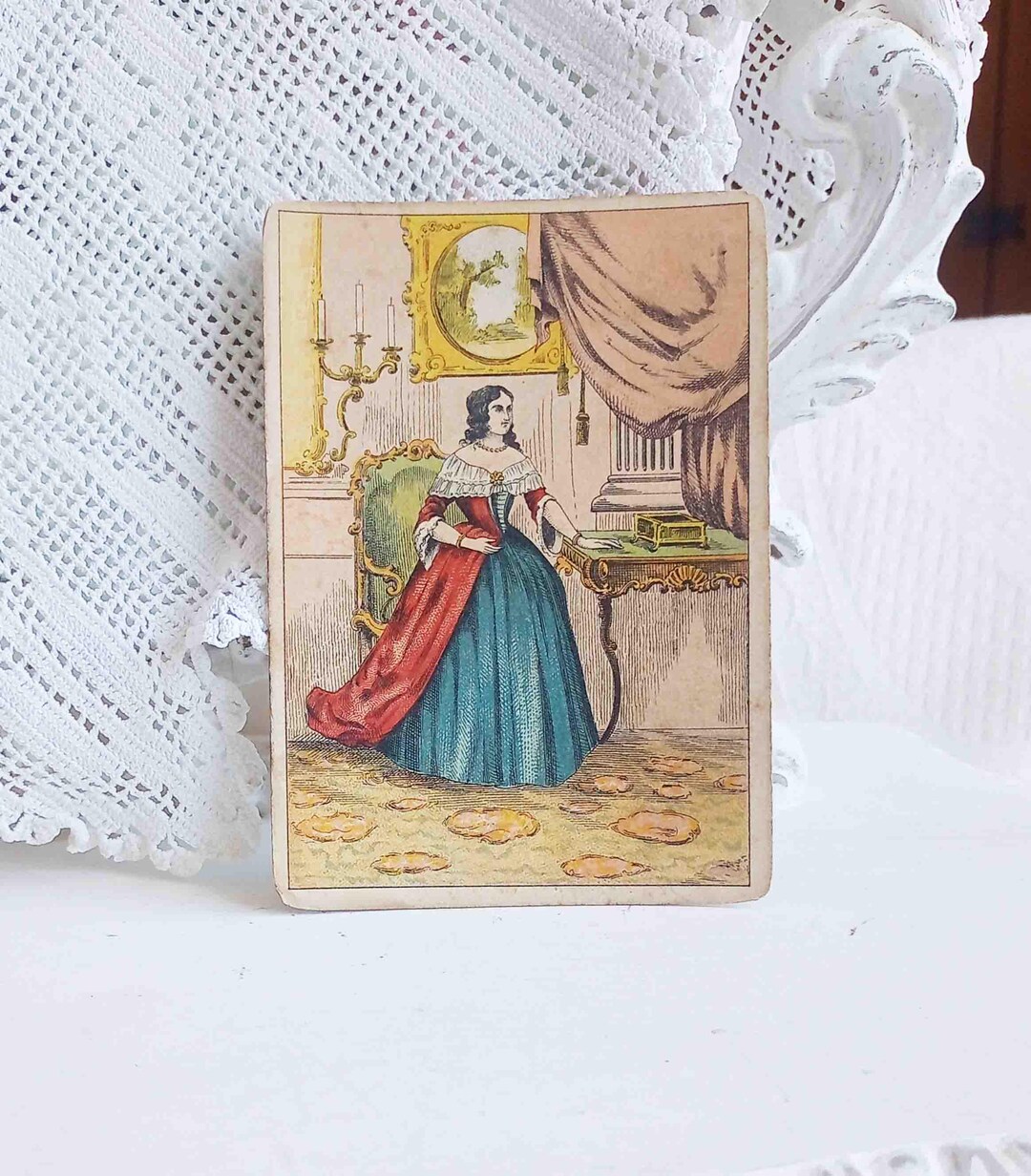 Blank Rococo Card Antique Rococo Style Card: Historical Dress Art (5
