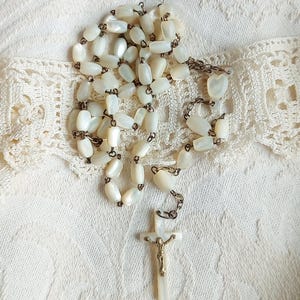 Antique Mother of Pearl Rosary Beads