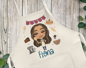 Personalised Character Apron - Adult Size Baking Apron - Caricature Apron