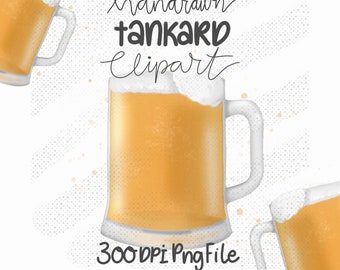 Illustrazione digitale di un boccale di birra disegnato a mano: Pinta di birra PNG (Download digitale)
