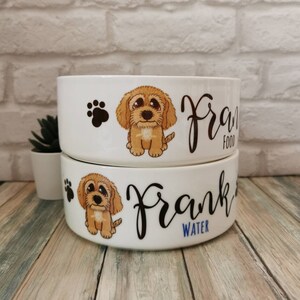 Ceramic Caricature Dog Food Bowl Personalised Dog Bowl image 7