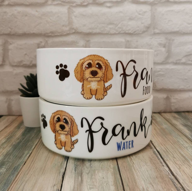 Ceramic Caricature Dog Food Bowl Personalised Dog Bowl image 7