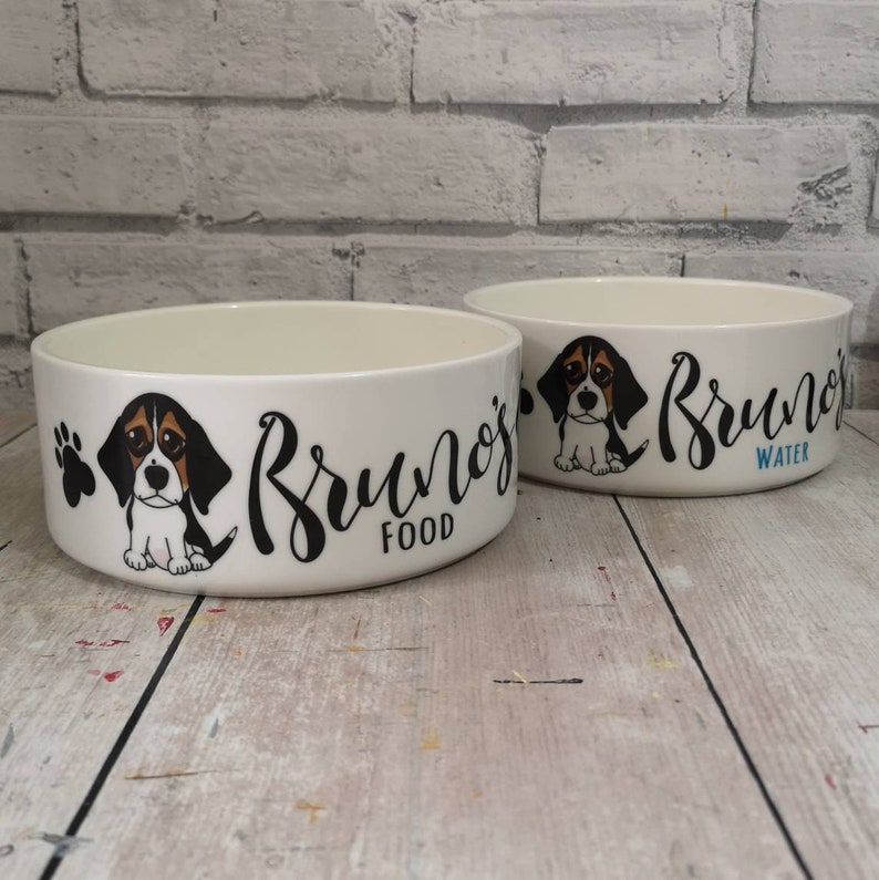 Ceramic Caricature Dog Food Bowl Personalised Dog Bowl image 3