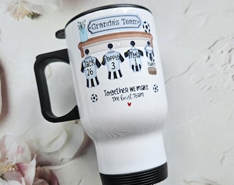 Taza de viaje personalizada con el logo de tu equipo de fútbol: regalo para papá en el Día del Padre.