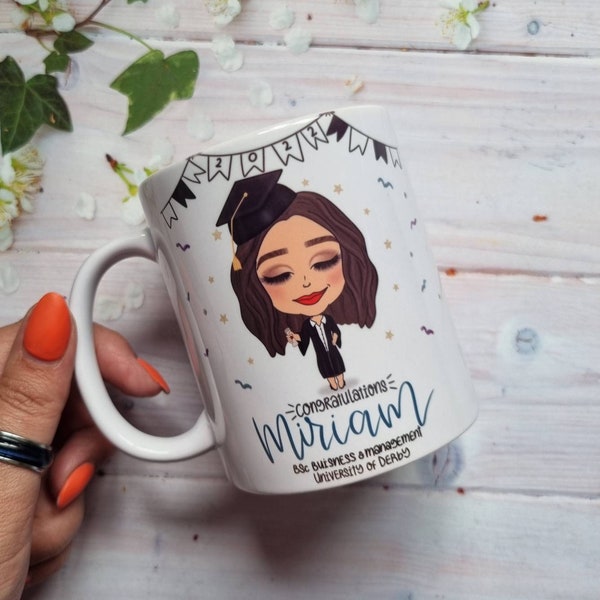 Personalised Caricature Graduation Mug - Graduation Gift