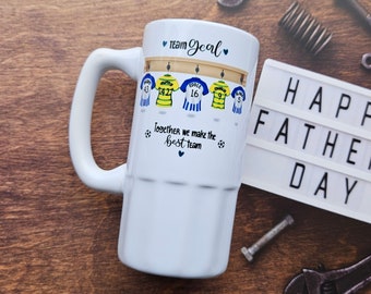 Our Team - Dad’s Team Ceramic Stein - Football Shirt Beer Stein - Football Top Family - Gift for Dad - Gift for Him - Father's Day Gift