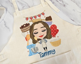 Personalised Baking Apron: Custom Caricature Gift for Bakers