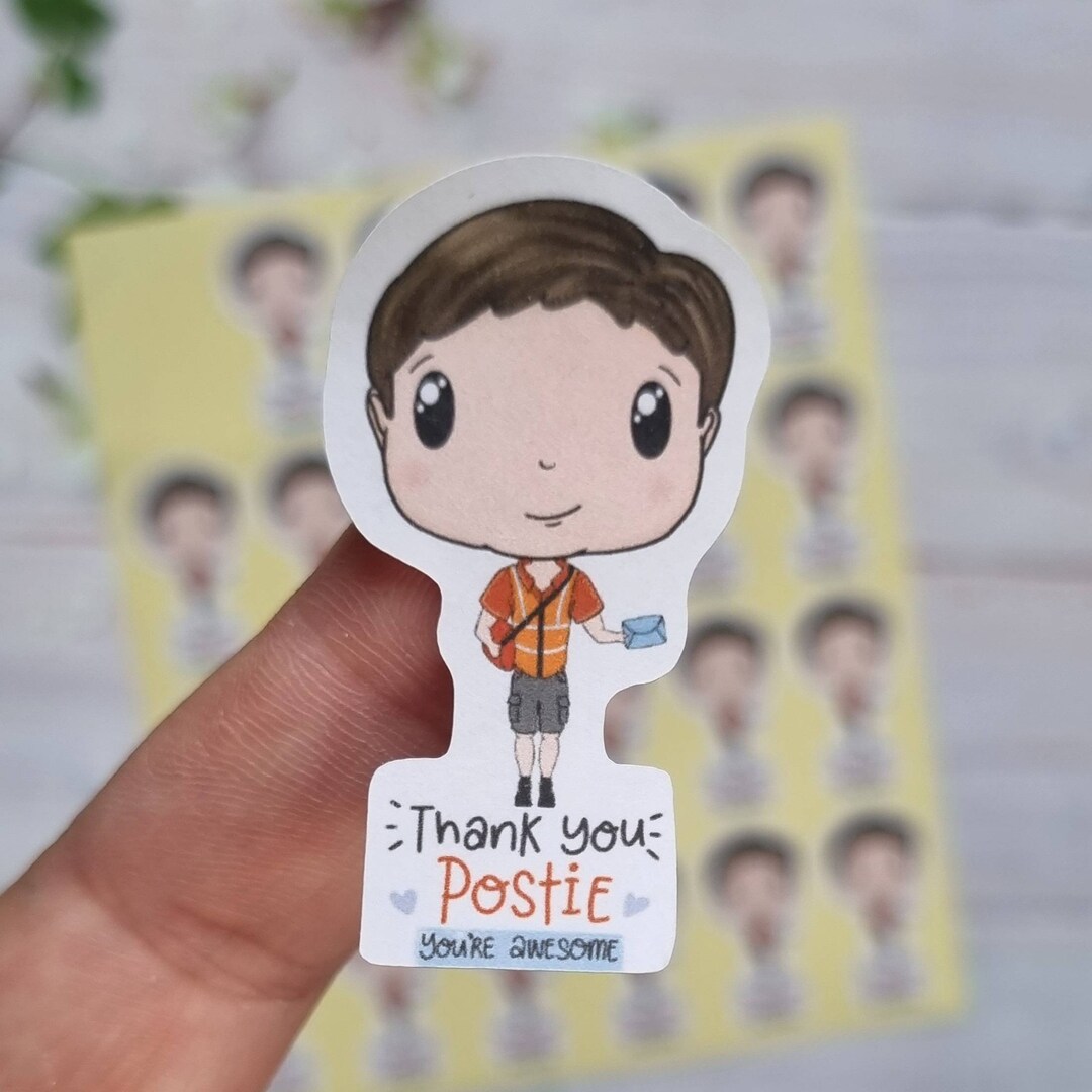 Thank You Postie - Amazing Postman / Postwoman Stickers - Happy Post ...