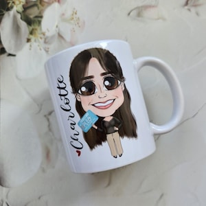 Personalised Caricature Mug - Character Mug - Digitally Hand Drawn Mug