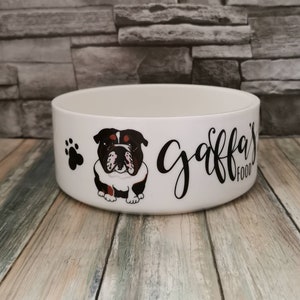 Ceramic Caricature Dog Food Bowl Personalised Dog Bowl Large Dog Bowl