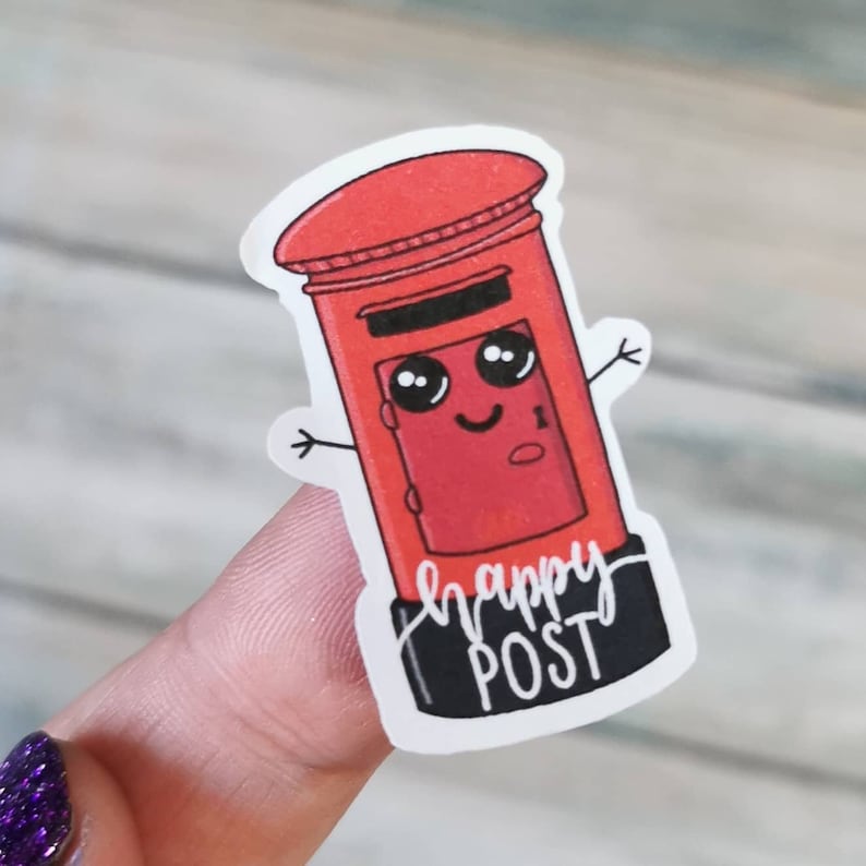 Cute Happy Post Stickers Postbox Post Sticker Etsy UK
