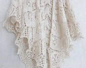 Wedding Ivory shawl. Bridal white cashmere shawl. Lace Knitted shawl Hand knitting Lace knit scarf Boho cover up Openwork Wrap bolero