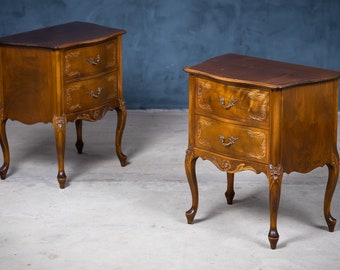 French Louis XV Style Bedside Tables, 20th century