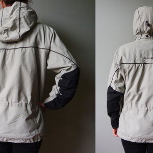 Vintage Gray Windbreaker Raincoat Hooded Warm Winter Jacket Vintage Activwear SKOGSTAD Gray Coat Sportswear