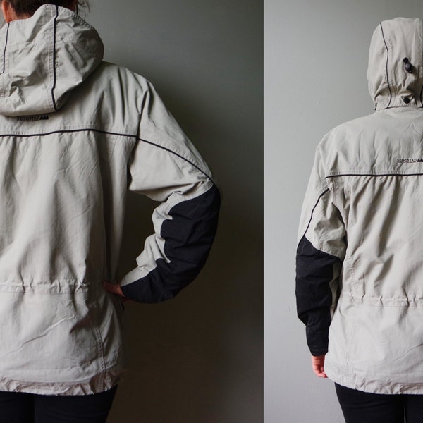 vintage Gray Windbreaker Raincoat Hooded Warm Winter Jacket vintage Activwear SKOGSTAD Gray Coat Sportswear
