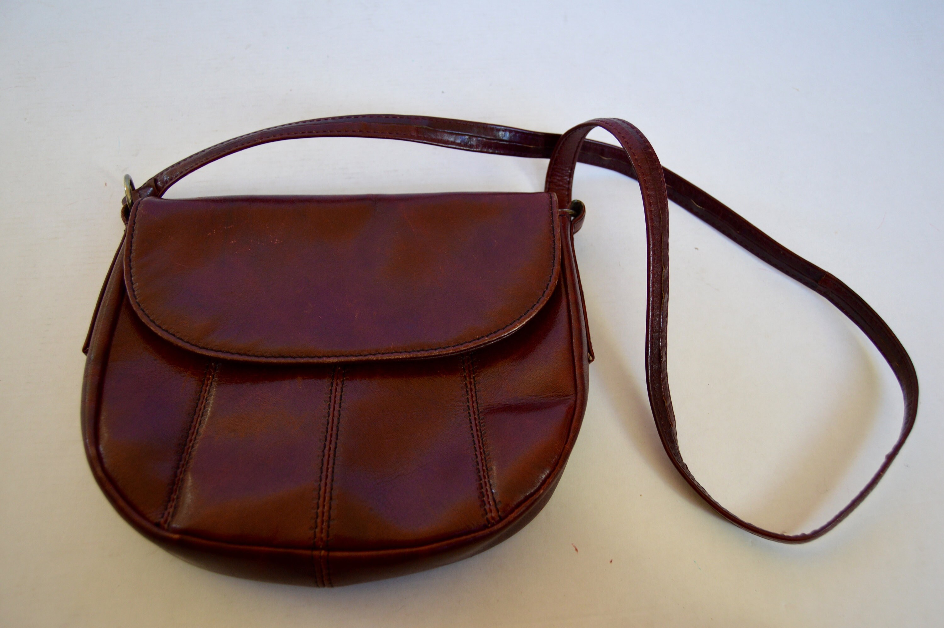 Vintage Brown Small Genuine Leather Shoulder Bag Messenger Bag | Etsy