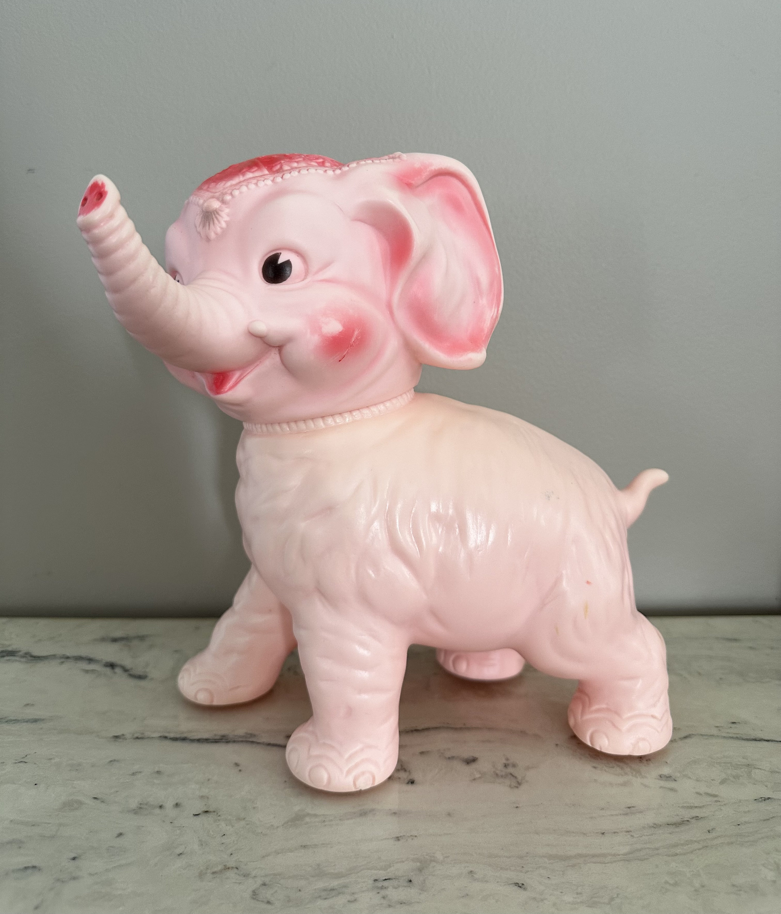 Pink elephant clearance squeaky dog toy