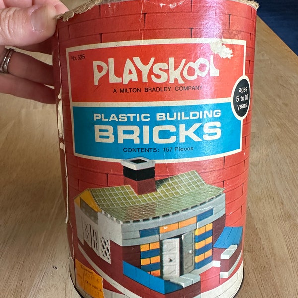 Playskool Plastic Building Bricks set, 1970 vintage toy, 1970’s toy, collectible toy