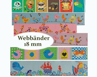 Ruban web / ruban pour vêtements divers pour enfants 18 mm KW251