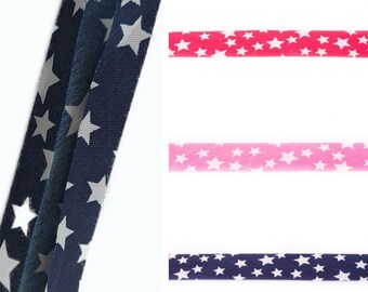 Bias binding binding stars in dark blue, pink or pink 20 mm KW260