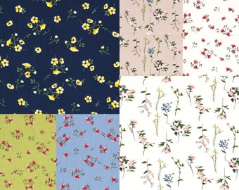 EUR 12,90/Meter Viscose fabrics Blossoms Flowers Grasses 6 different colors pattern selectable, for sewing blouses shirts cloths 0,50mx1,40 m Art 3176