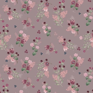 Jersey DIGITAL small flowers, in pink, taupe or dark jeans 0.50mx1.50 m Art 3271 image 3
