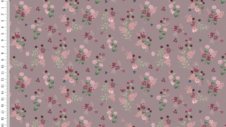 Jersey DIGITAL small flowers, in pink, taupe or dark jeans 0.50mx1.50 m Art 3271 -1 Rosa