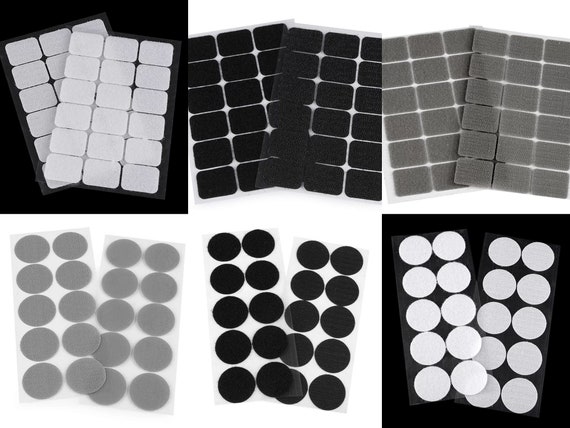 Velcro Fastener Velcro Dots or Rectangular Black White Gray KW178