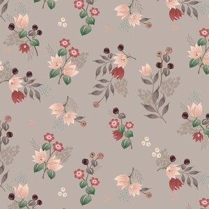 Jersey DIGITAL small flowers, in pink, taupe or dark jeans 0.50mx1.50 m Art 3271 image 5