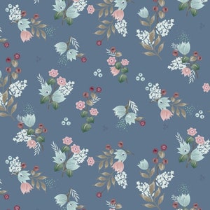 Jersey DIGITAL small flowers, in pink, taupe or dark jeans 0.50mx1.50 m Art 3271 image 7