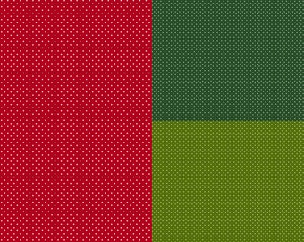 Coated cotton, Christmas colors, oilcloth with mini dots in dark green, green and red 0.50mx1.48 m Art 3300