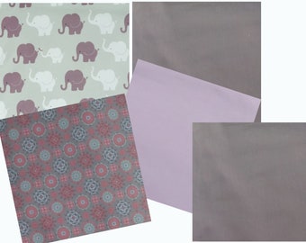 Fabric package 4.18 m!!! Jersey Unijersey Cuffs Elephant Ornaments Sewing Children Crafts Vintage Retro SO12