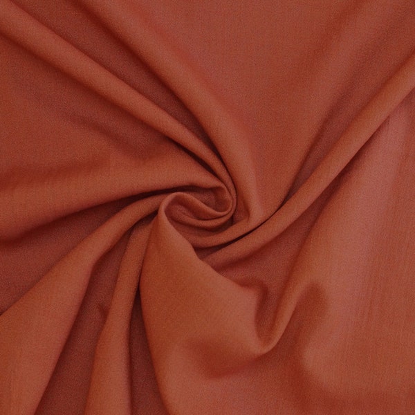 Tissu viscose Ryon aspect lin marron rouille infroissable rafraîchissant pour coudre des chemises décontractées, des robes, des pantalons 0,50 mx 1,40 m Art 2344