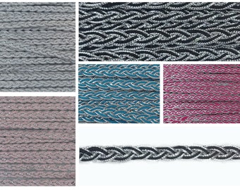 Glitter cords, braided flat cord 10 mm KW264